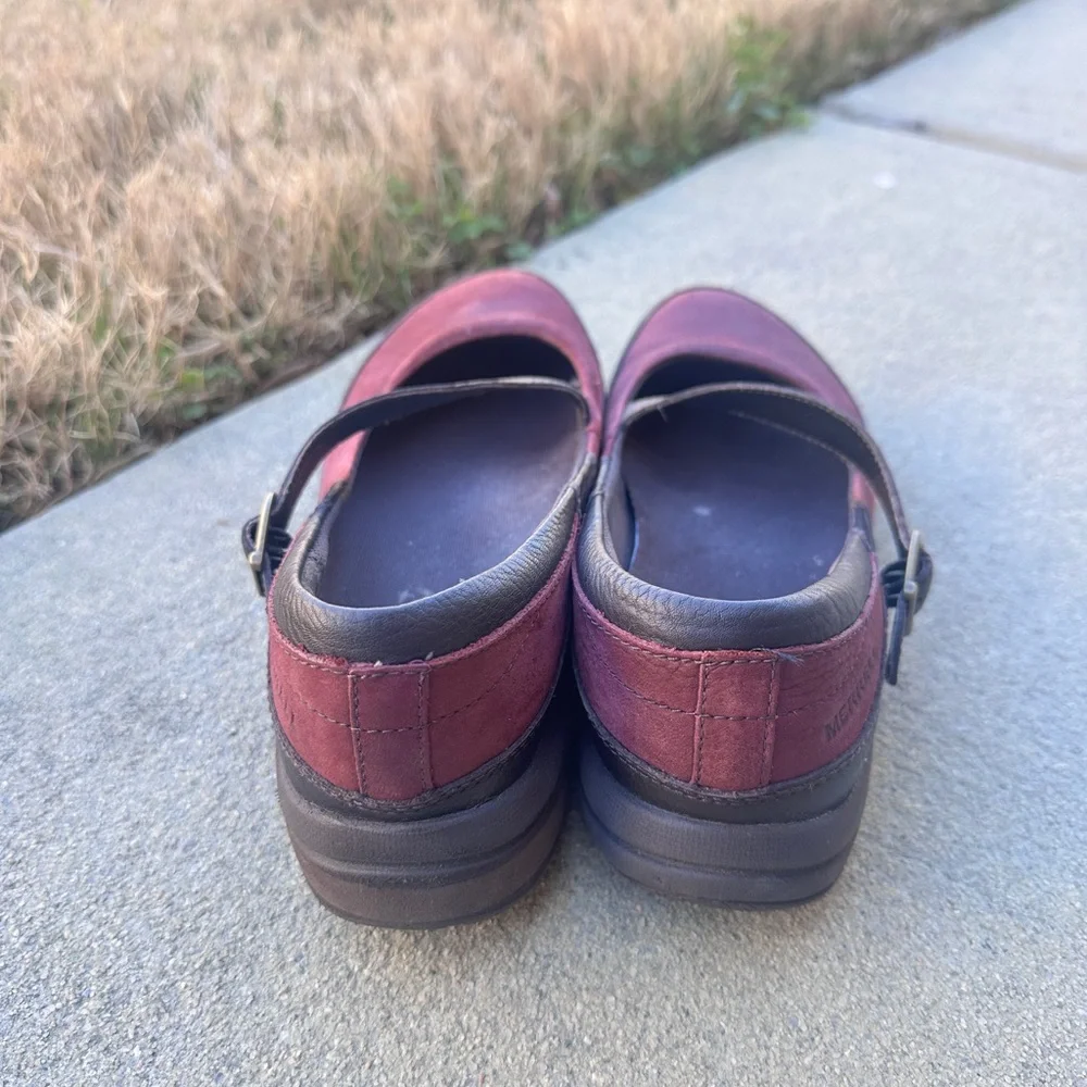 Merrell Women's Mary Jane Flats in Burgundy and Dark Brown - Picture 8 of 8